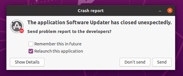 在Ubuntu 20.04中禁用错误/崩溃报告弹出窗口